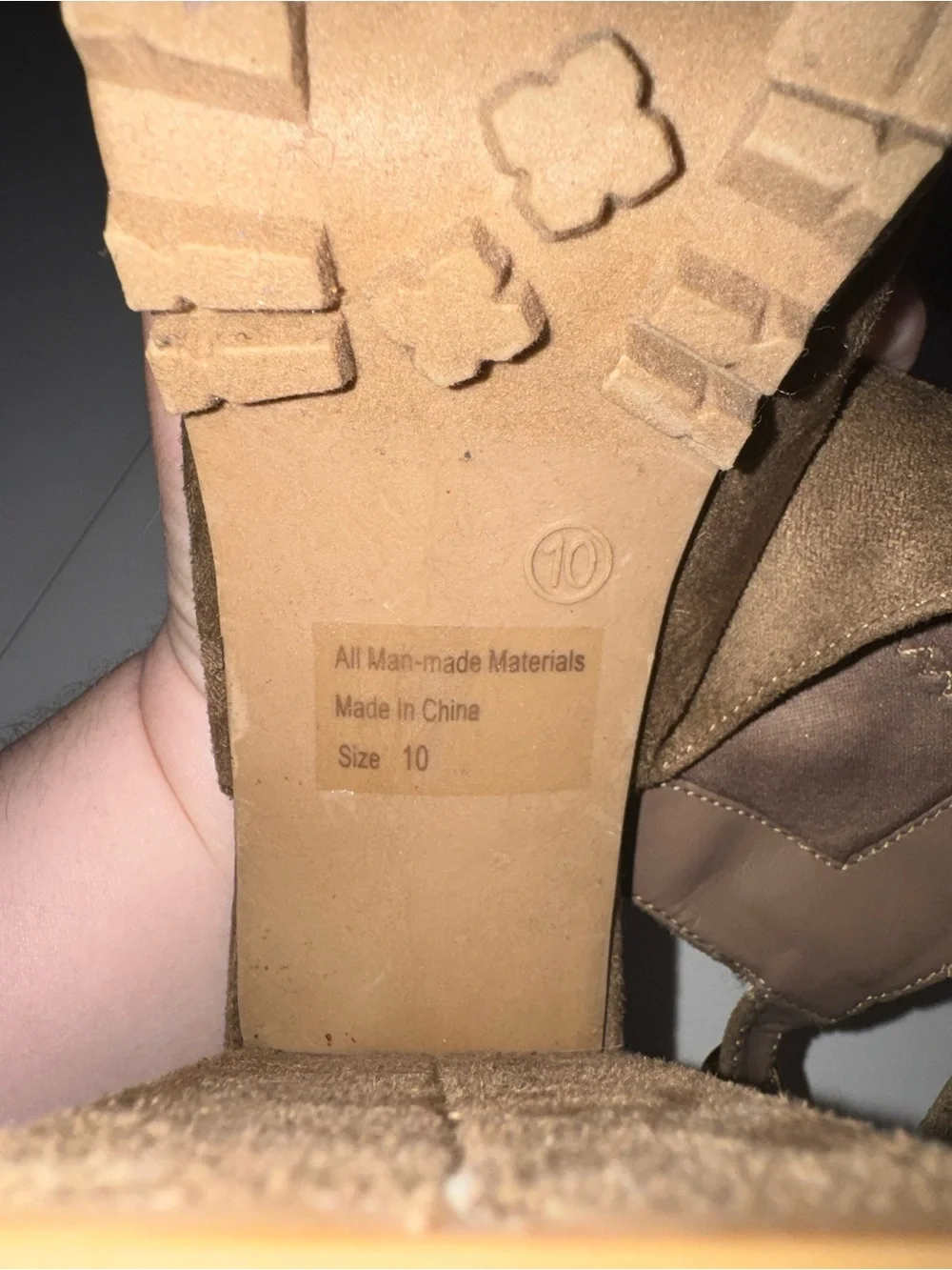Wild Diva Tan Suede Platform Peep-Toe Block Heels
